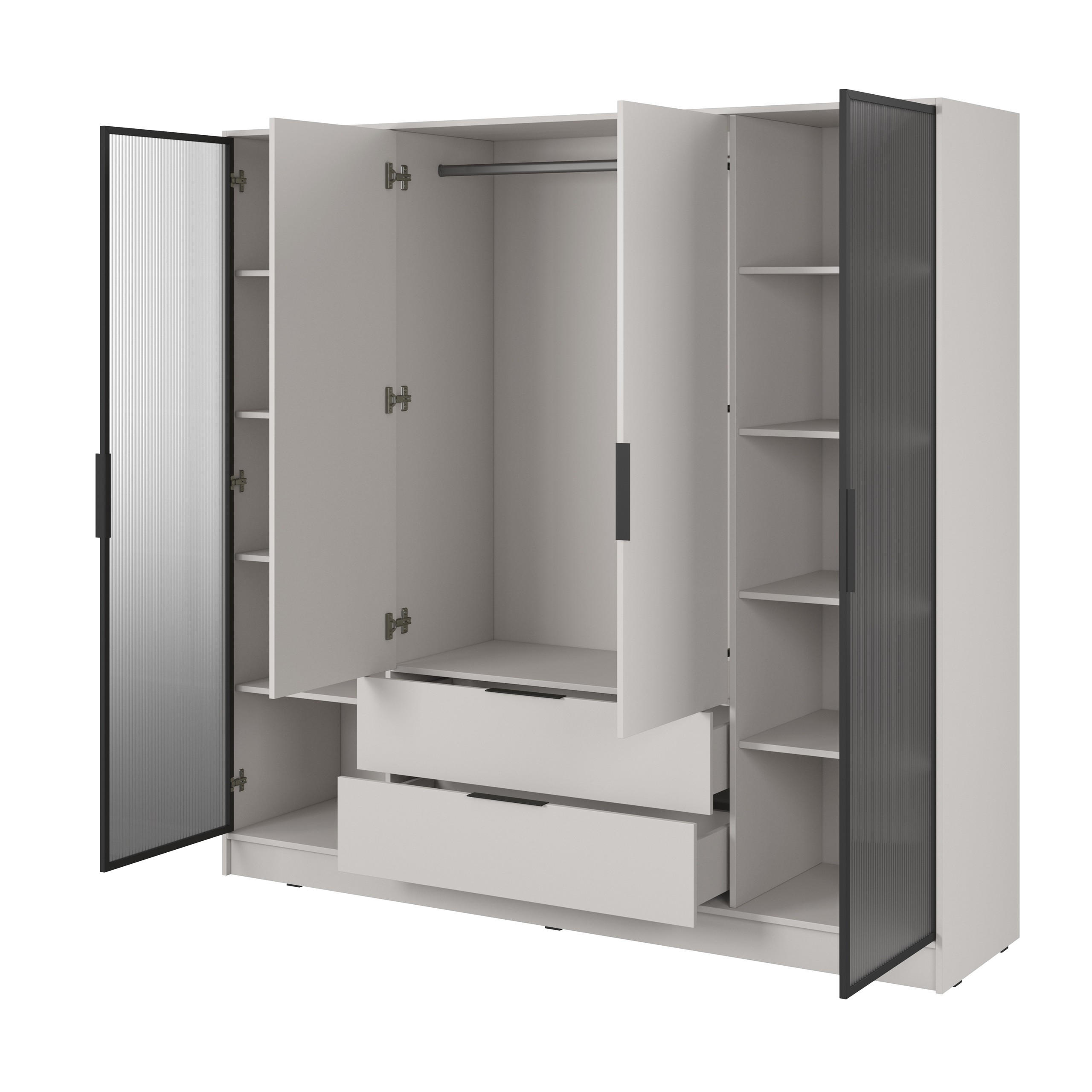 DREHTÜRENSCHRANK CATERINA 206/200/51 cm 4-türig Kaschmir - Kaschmir, Holzwerkstoff (206/200/51cm) - MASSENO