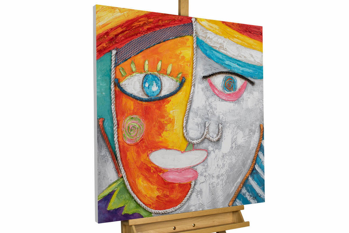 ACRYLBILD HANDGEMALT 80/80 cm - Multicolor, Holz/Textil (2.66/80cm) - KUNSTLOFT