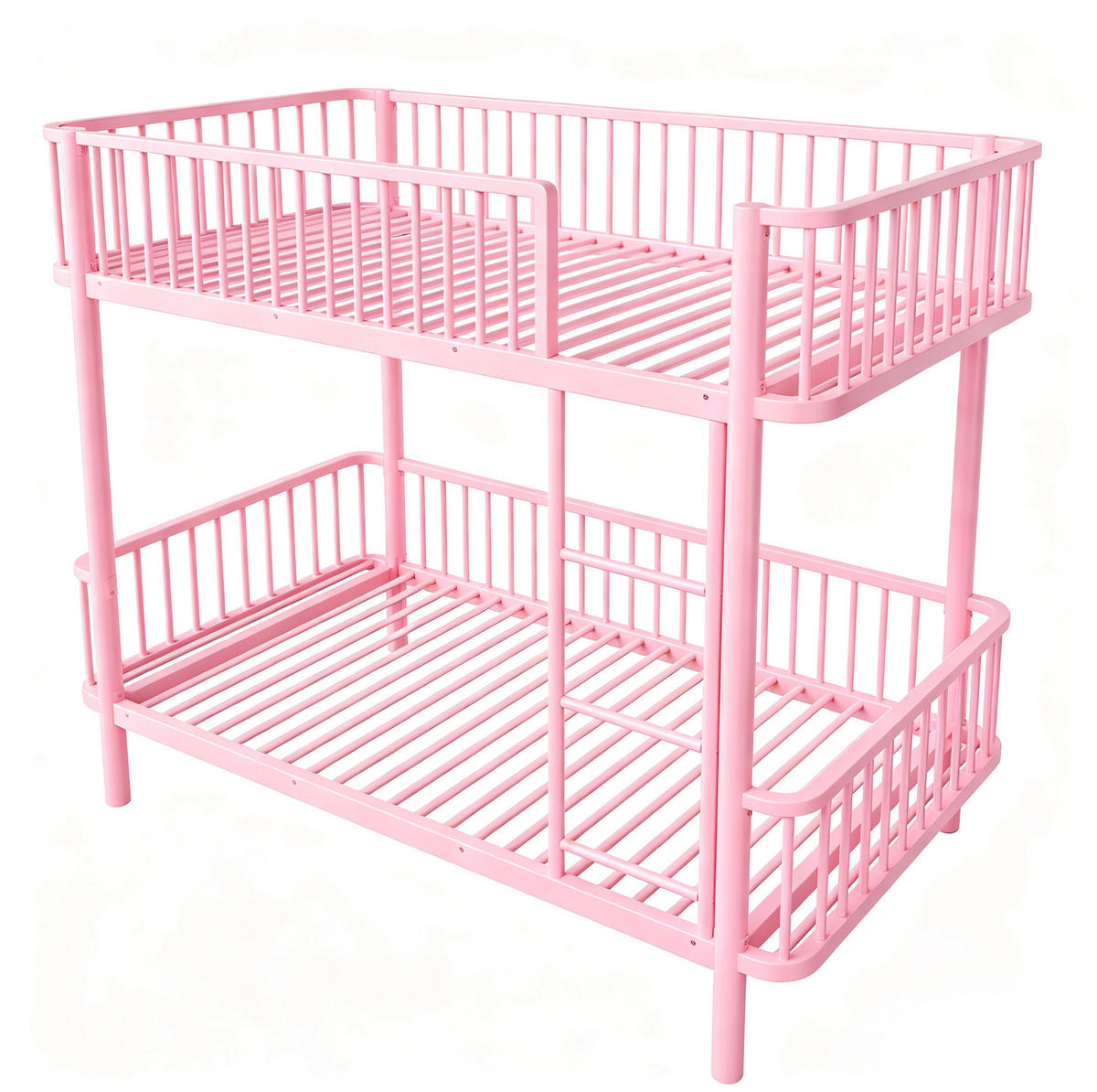 ETAGENBETT aus Metall 90x200 cm Pink mit Sicherheitsgeländern - Pink, Metall (90/200cm) - Modfu