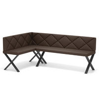 ECKBANK links VERO X Kunstleder gesteppt, 142/196 cm Braun - Braun, Kunststoff/Textil (142/196cm) - Idohome