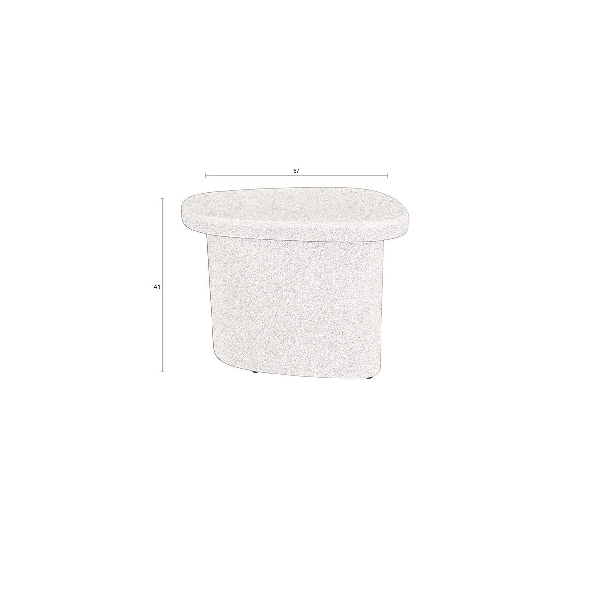 BEISTELLTISCH Veda Hoch Recycelt Beige - Beige, Stein (56/45/41cm) - Dutchbone