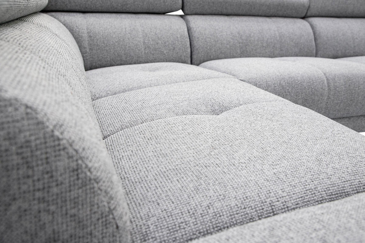 ECKSOFA FIERO 5-Sitzer mit 1 Relaxfunktion, silberfarben - Silberfarben, Holzwerkstoff/Textil (228/290cm) - Courtois Laville