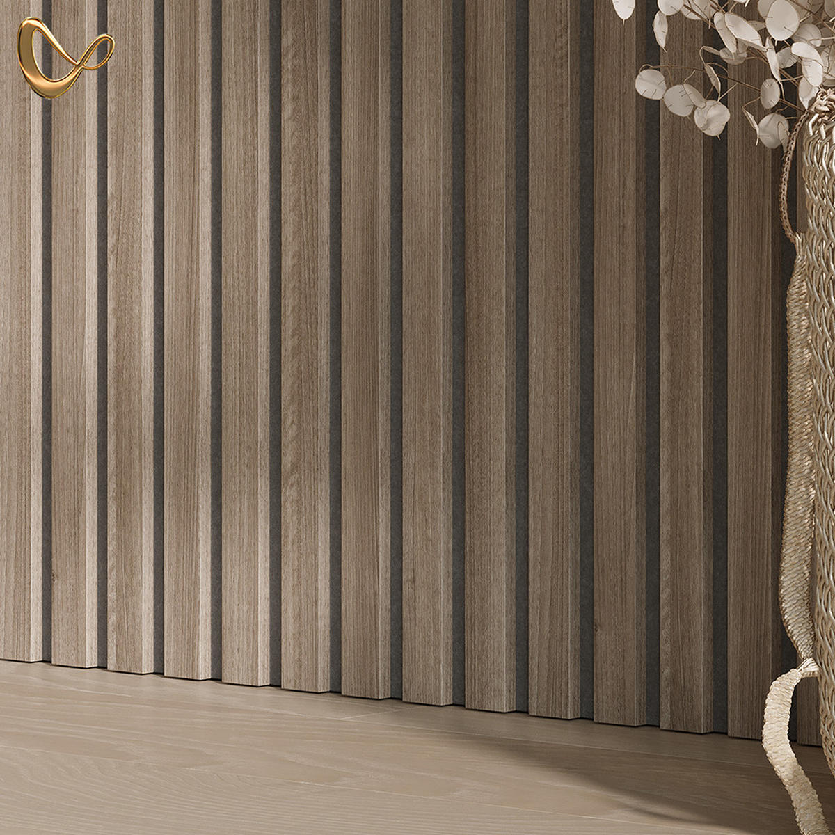 STENSKE PLOŠČE Grivola Oreh 4 kosi - barva oreha, leseni material (120/40/1.8cm) - Livinity®