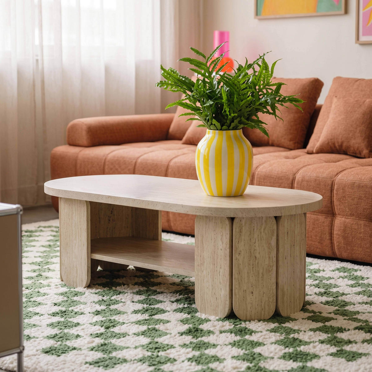 COUCHTISCH, Weiß - Weiß, Holz/Holzwerkstoff (50/110/38.5cm) - Oviala