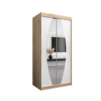 SCHWEBETÜRENSCHRANK 200/100/62 2-türig - Silberfarben/Weiß, Holz/Kunststoff (100/200/62cm) - Abiks Möbel
