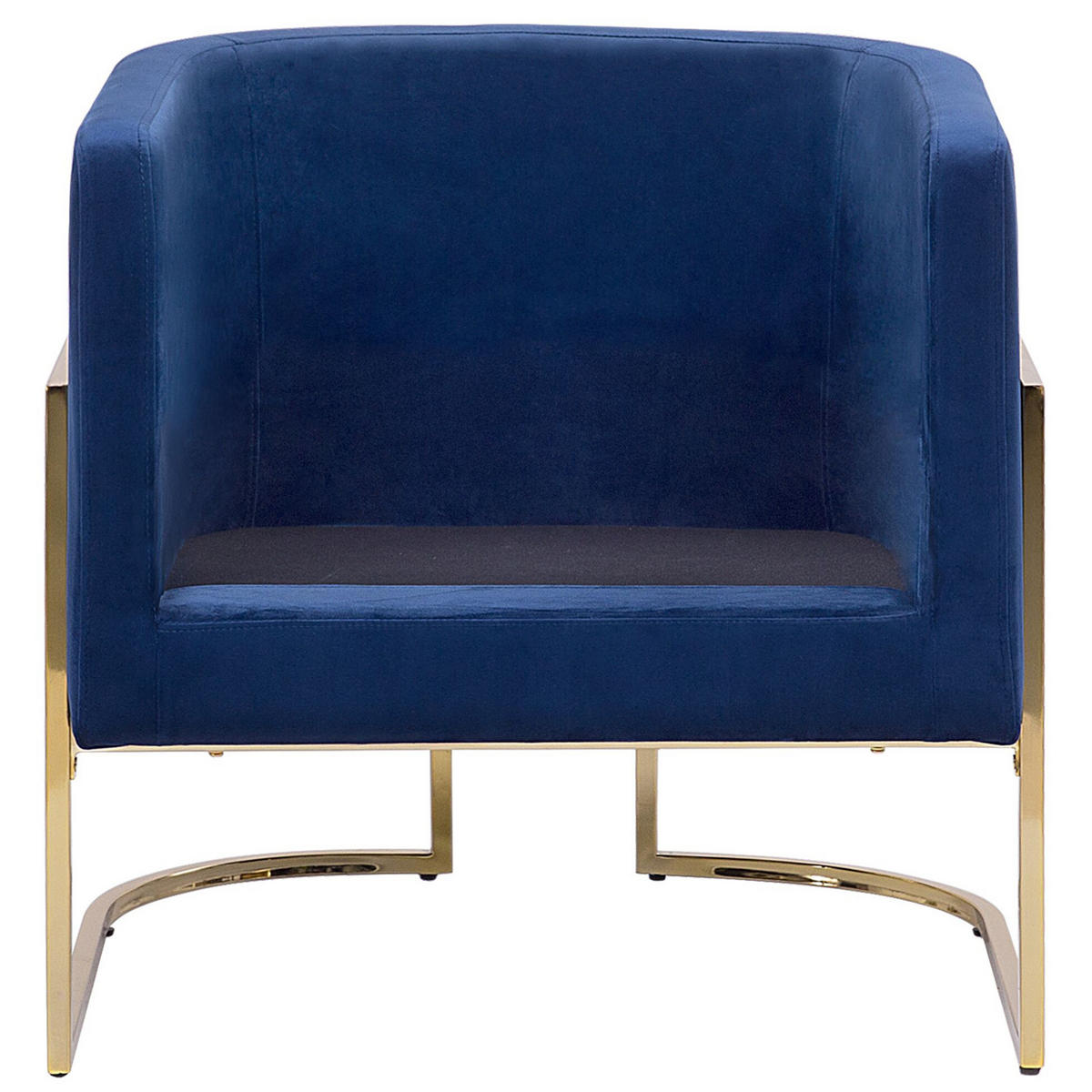 SESSEL Samtstoff Blau Sirkka - Blau, Textil/Metall (72/71/70cm) - Beliani