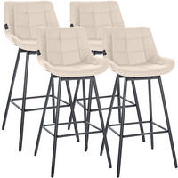 BARHOCKER 4 Lederlook Creme - Creme/Schwarz, Textil/Metall (49/105/56cm) - CLP
