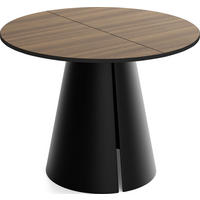 ESSTISCH Lamio runder ausziehbarer, Walnuss Braun 100-180/100/76 cm - Walnussfarben/Schwarz, Holzwerkstoff/Metall (100/100/76cm) - WFL GROUP
