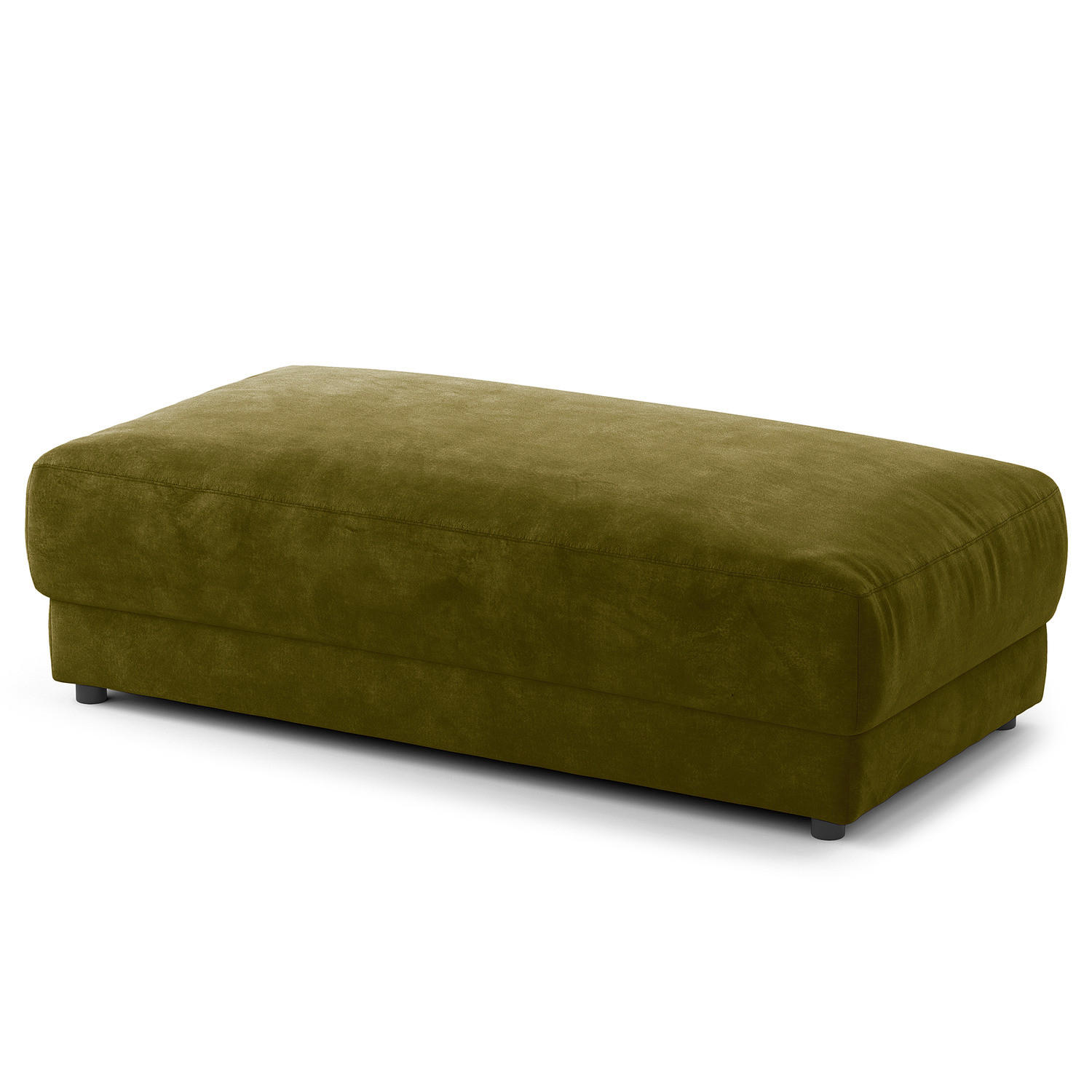 POLSTERHOCKER - rechteckig - Schwarz/Grün, Kunststoff/Textil (134/45/65cm) - home24