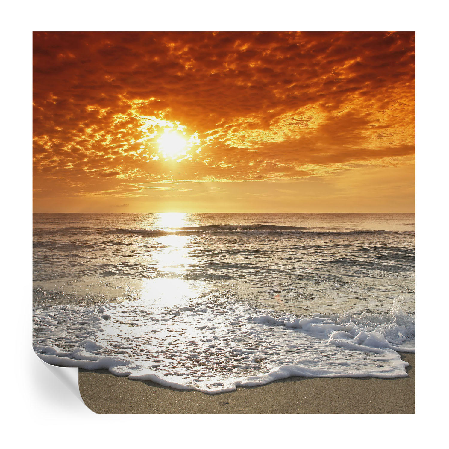 FOTOTAPETE 250x250 cm - Meereswellen - Gelb, Textil (250/250cm) - Wallfluent