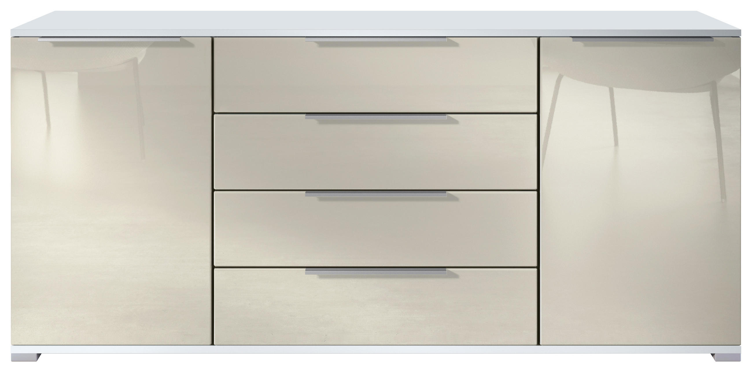 SIDEBOARD Linio Creme Hochglanz - Creme, Holzwerkstoff (166.5/75.5/35cm) - Vladon