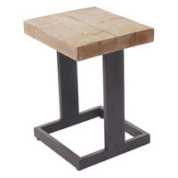 SITZHOCKER TANNE MASSIV Braun, Schwarz - Schwarz/Braun, Holz (36/48/32cm) - MCW