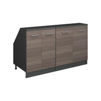 KUHINJSKI ORMAR ZA KOSINE KROVA R-Line Plemenita Siva 140 cm Set od 2 korpusa ormara, dubina 60 cm - siva/antracit, drvni materijal (140/83.8/60cm) - Vicco