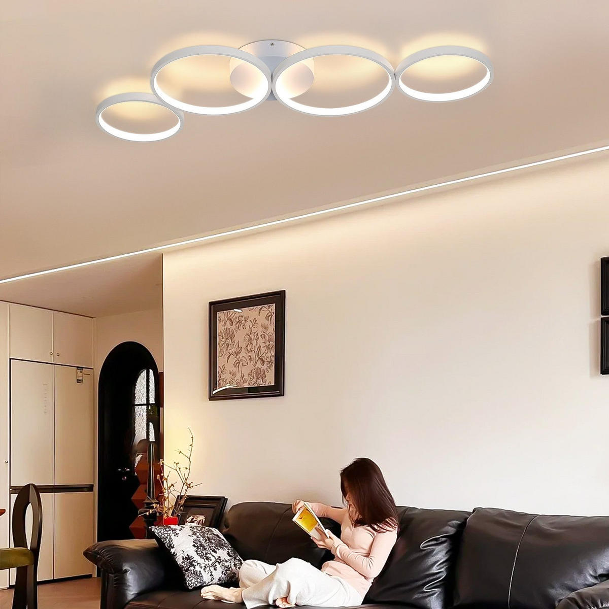 LED-DECKENLEUCHTE Maltby 100/35.5/5.8 cm - Weiß, Metall (35.5/100/5.8cm) - Nettlife