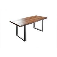 ESSTISCH LIAM - Silberfarben/Braun, Holz/Metall (80/140/74cm) - SAM