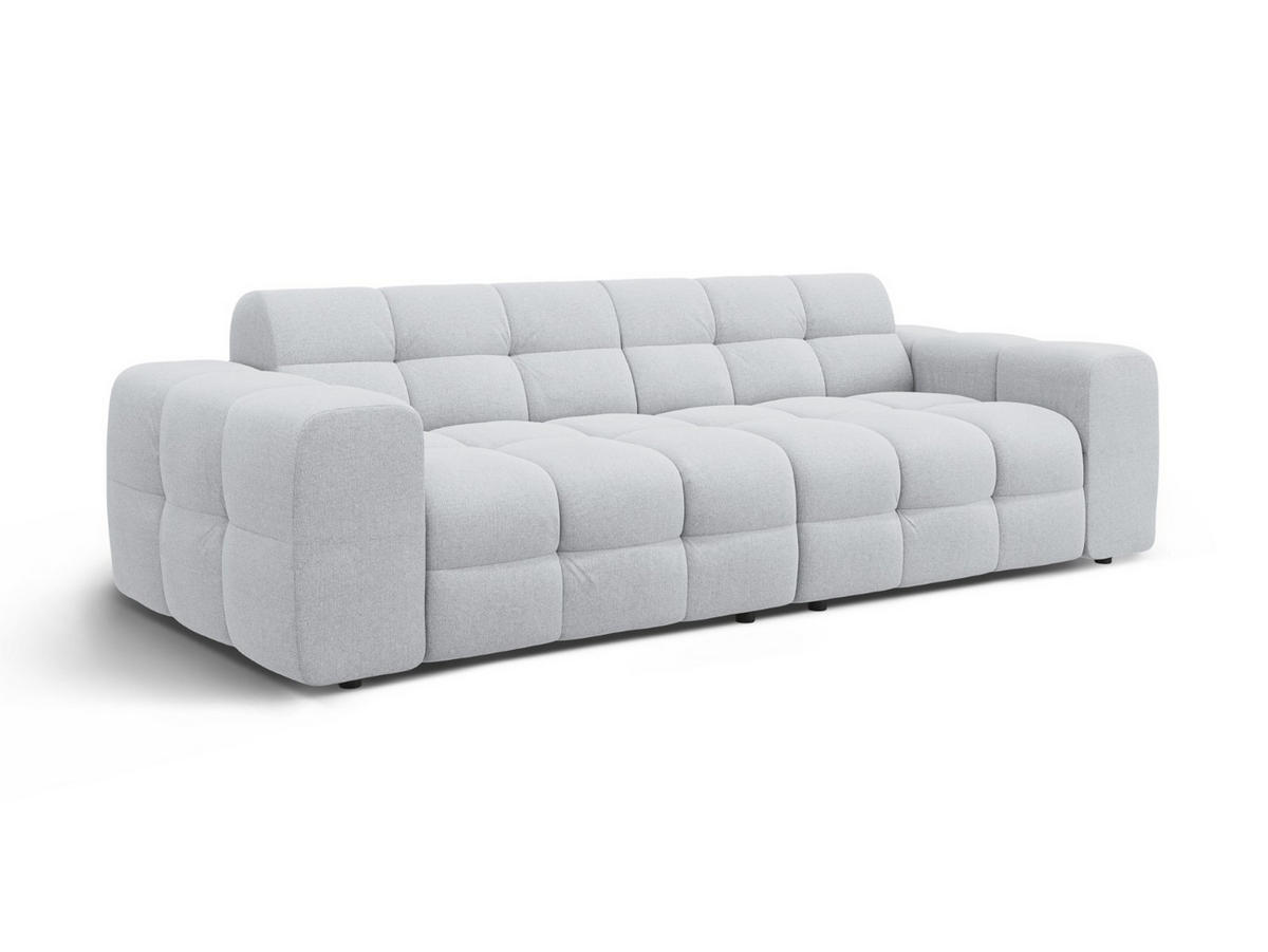 SOFA Kendal aus strukturiertem Stoff hellgrau 4 Sitzplätze - Hellgrau, Textil (255/79/103cm) - Micadoni