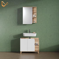 KOMPLET KOPALNIŠKEGA POHIŠTVA Marano, Sonoma/Bela, 2-delni - bela/hrast sonoma, leseni material (80/65/35cm) - Livinity®