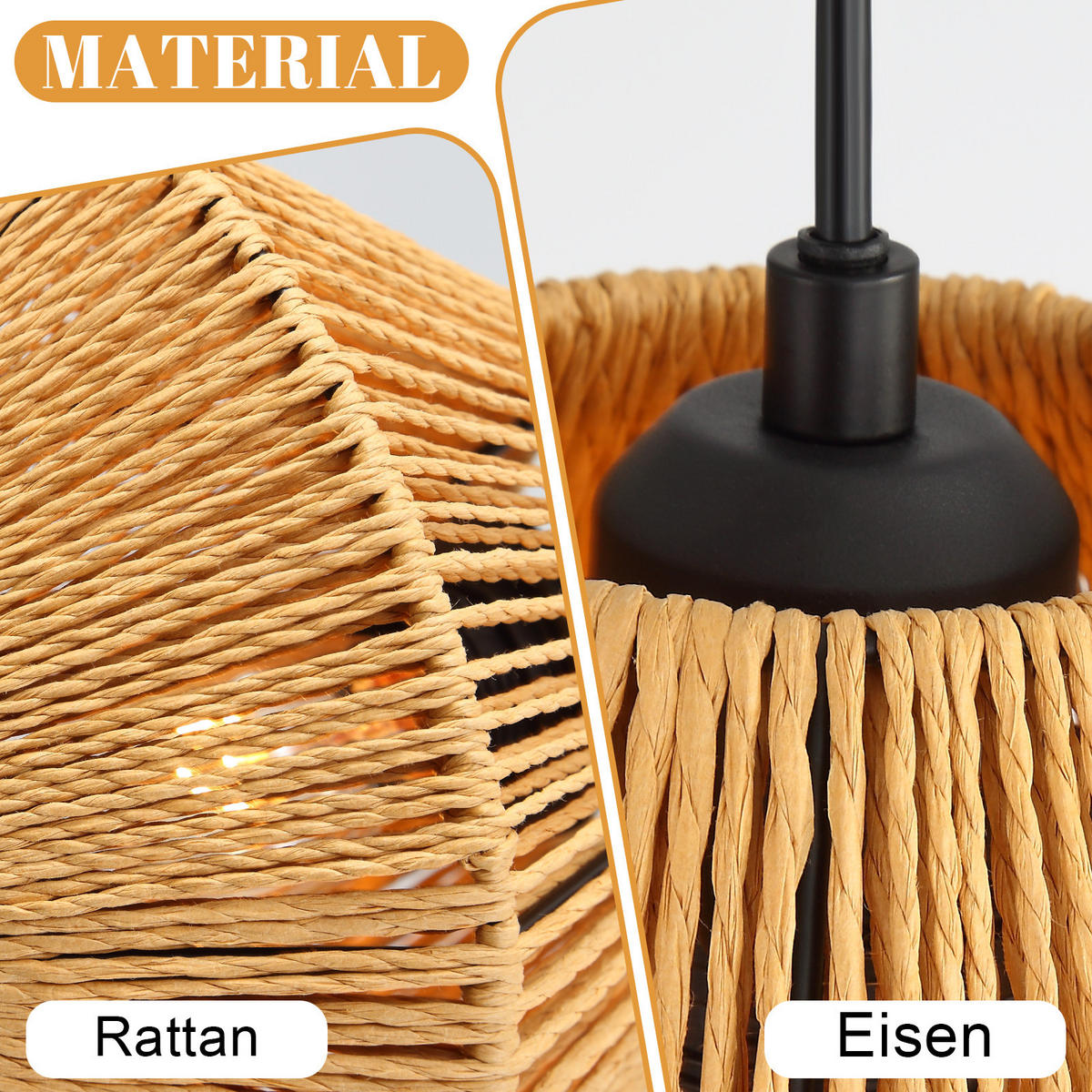 PENDELLEUCHTE Tabitha 30/30/150 cm - Braun, Metall (30/30/150cm) - ZMH