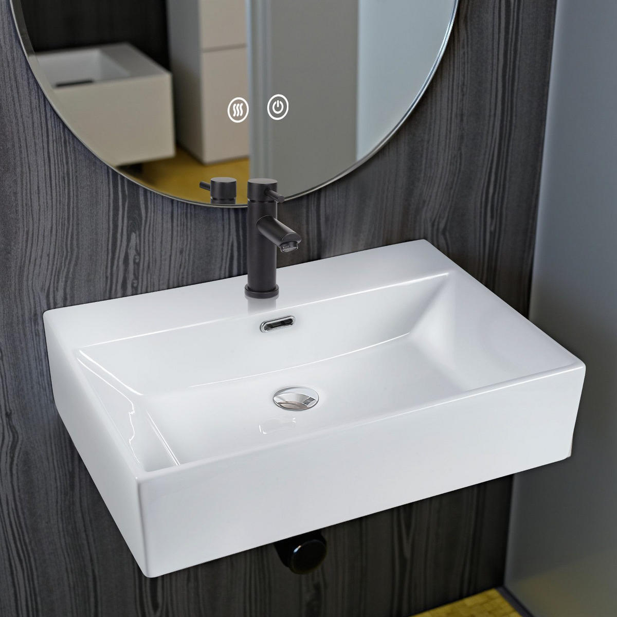 WASCHBECKEN Beatrice II 60/42/15cm - Weiß, Keramik (42/15/60cm) - Nettlife