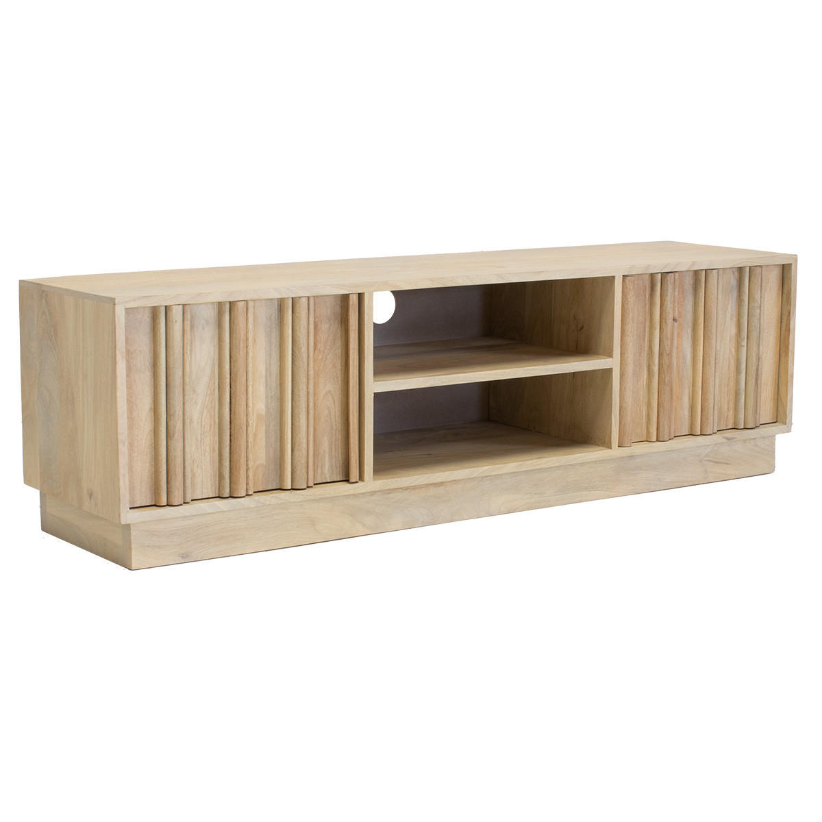 TV-SCHRANK aus Mangoholz 135x35x40cm, natur - Braun, Holz (135/40/35cm) - Giga Meubel