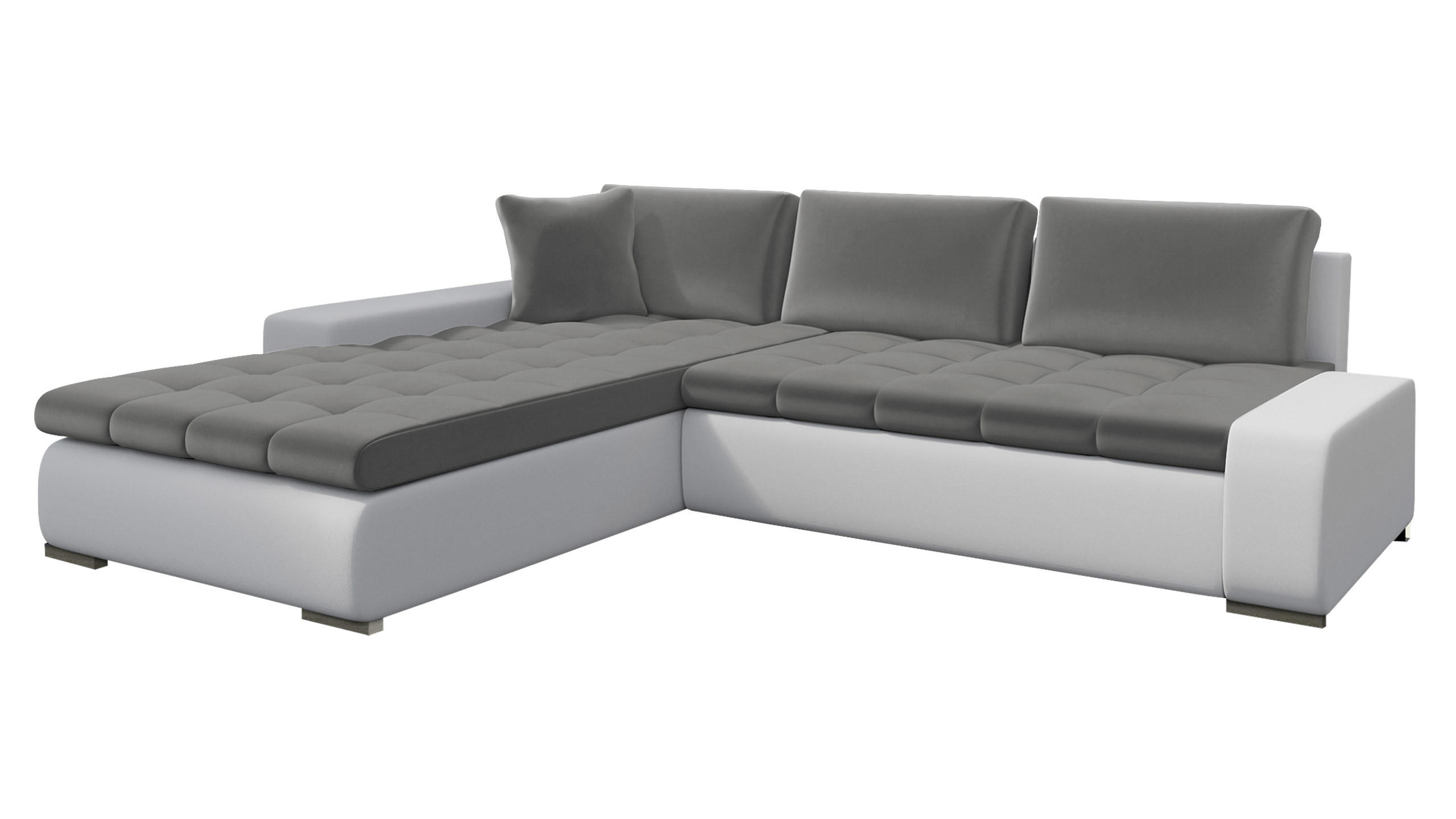 ECKSOFA Orkan - Weiß/Grau, Holz/Textil (302/213cm) - MIRJAN24