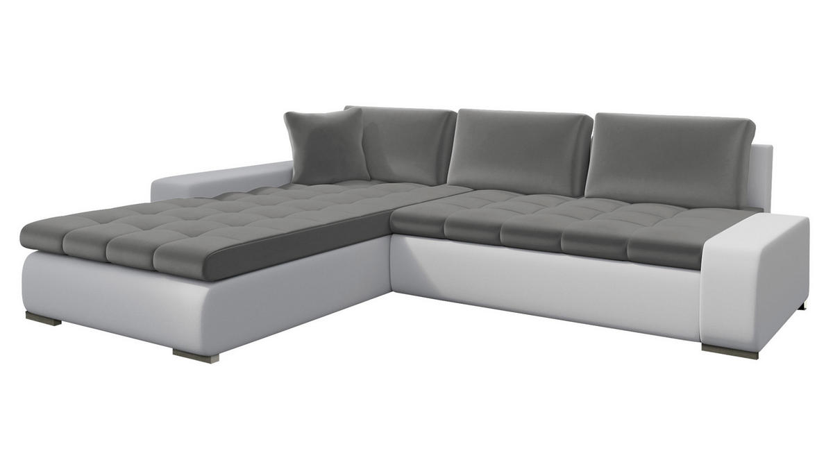 ECKSOFA Orkan - Weiß/Grau, Holz/Textil (302/213cm) - MIRJAN24