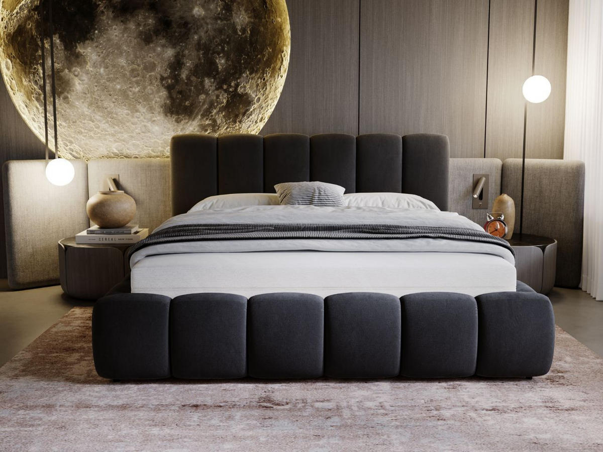 POLSTERBETT Cloud 160x200 Anthracite - Schwarz, Textil (160/200cm) - Graingold