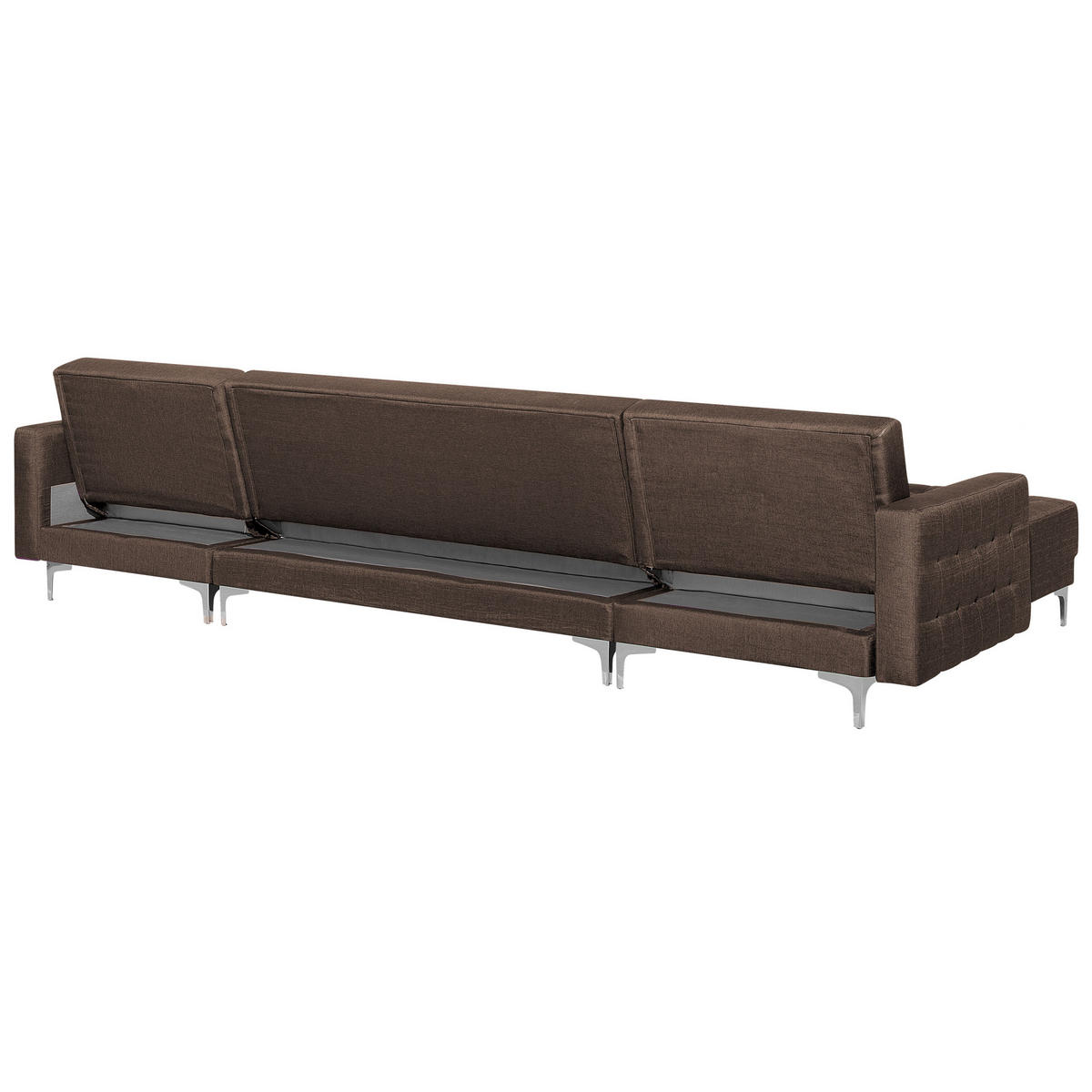 SCHLAFSOFA U-förmig Polsterbezug Dunkelbraun Aberdeen - Dunkelbraun, Textil (348/83/168cm) - Beliani