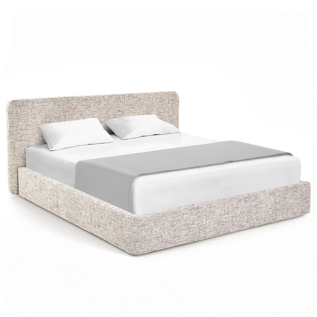 POLSTERBETT - Creme, Holz/Textil (200/200cm) - home24