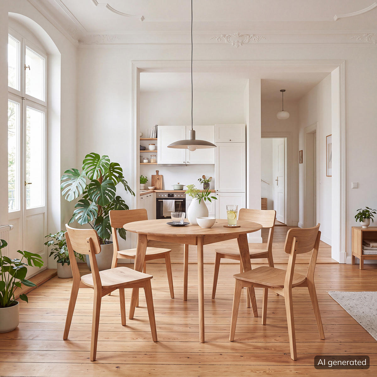 MASSIVER ESSTISCH - Eiche massiv - Braun, Holz (100/100/76cm) - home24