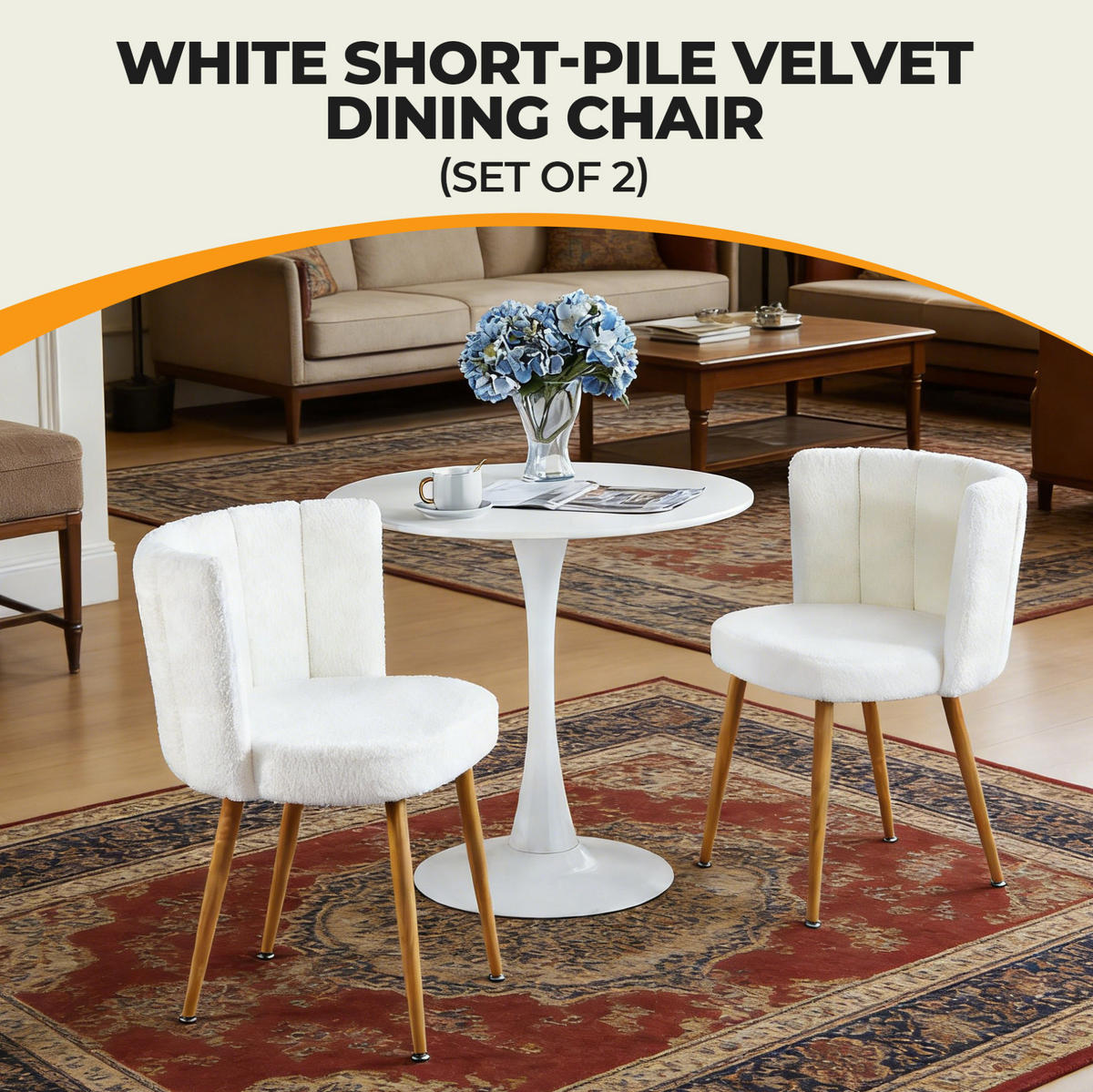 ESSZIMMERSTUHL ergonomische Sitzschale Teddy White 2er-Set - Weiß, Holz (54/77/60cm) - Meubliv