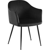 ARMLEHNENSTUHL Samt Schwarz - Schwarz, Textil/Metall (57/80/58cm) - CLP