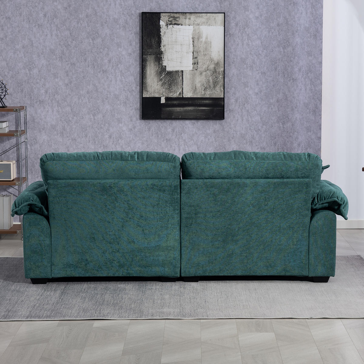 2-SITZER Sofa Chenille mit tiefem Sitz, Doppelschicht-Sitzkissen 213,4/90,1/87,6 cm Grün - Grün, Textil (90.1/87.6/213.4cm) - Redom