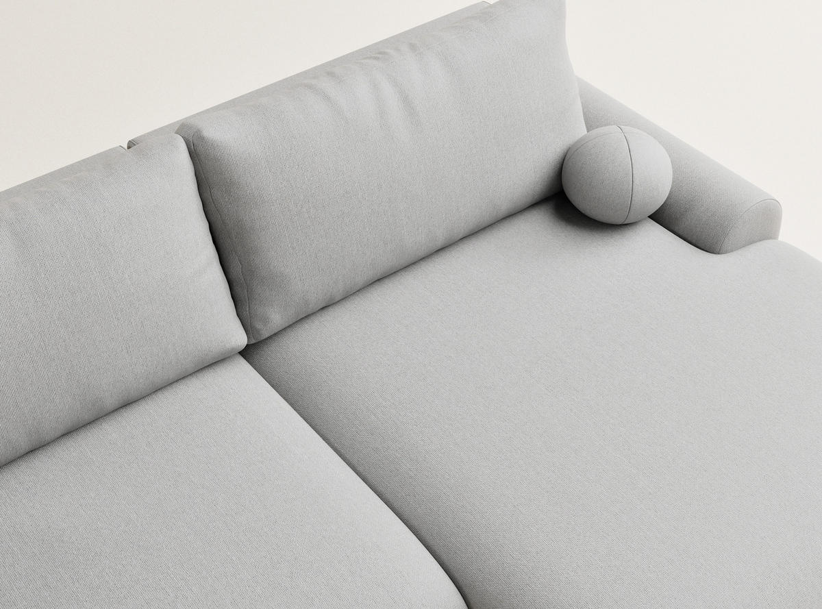 ECKSOFA MIT SCHLAFFUNKTION Tallin Hellgrau Webstoff - Hellgrau/Schwarz, Holz/Holzwerkstoff (240/145cm) - Maison de Reve