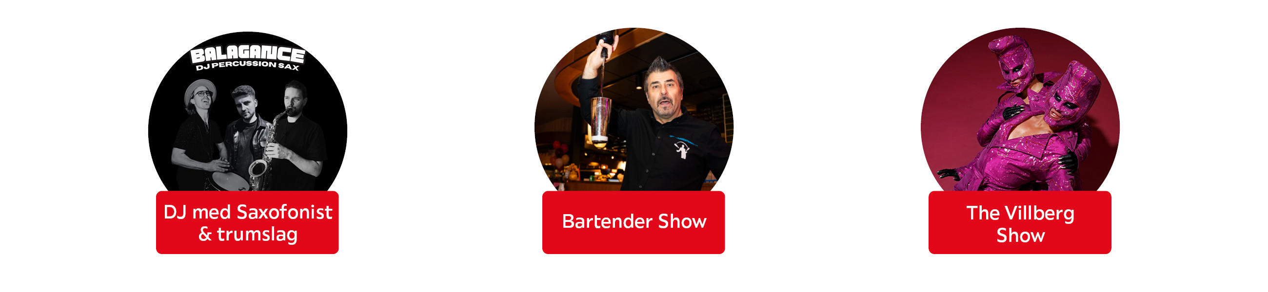 DJ med Saxofonist & trumslag. Bartender Show. The Villberg Show