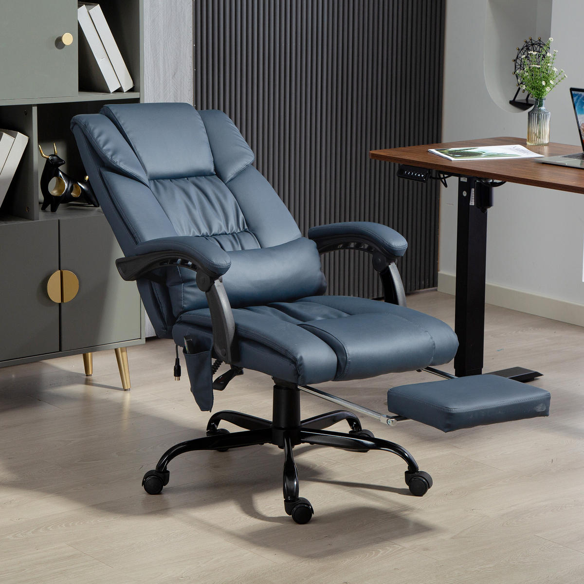 CHEFSESSEL DE-11782 66x75x122 cm Blau - Blau, Metall (75/122/66cm) - ComfortXL