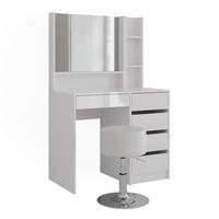 SCHMINKTISCH Sherry Weiß/Weiß Hochglanz 89.8 cm 4 Teile - Weiß Hochglanz, Holzwerkstoff (50.1cm) - Vicco