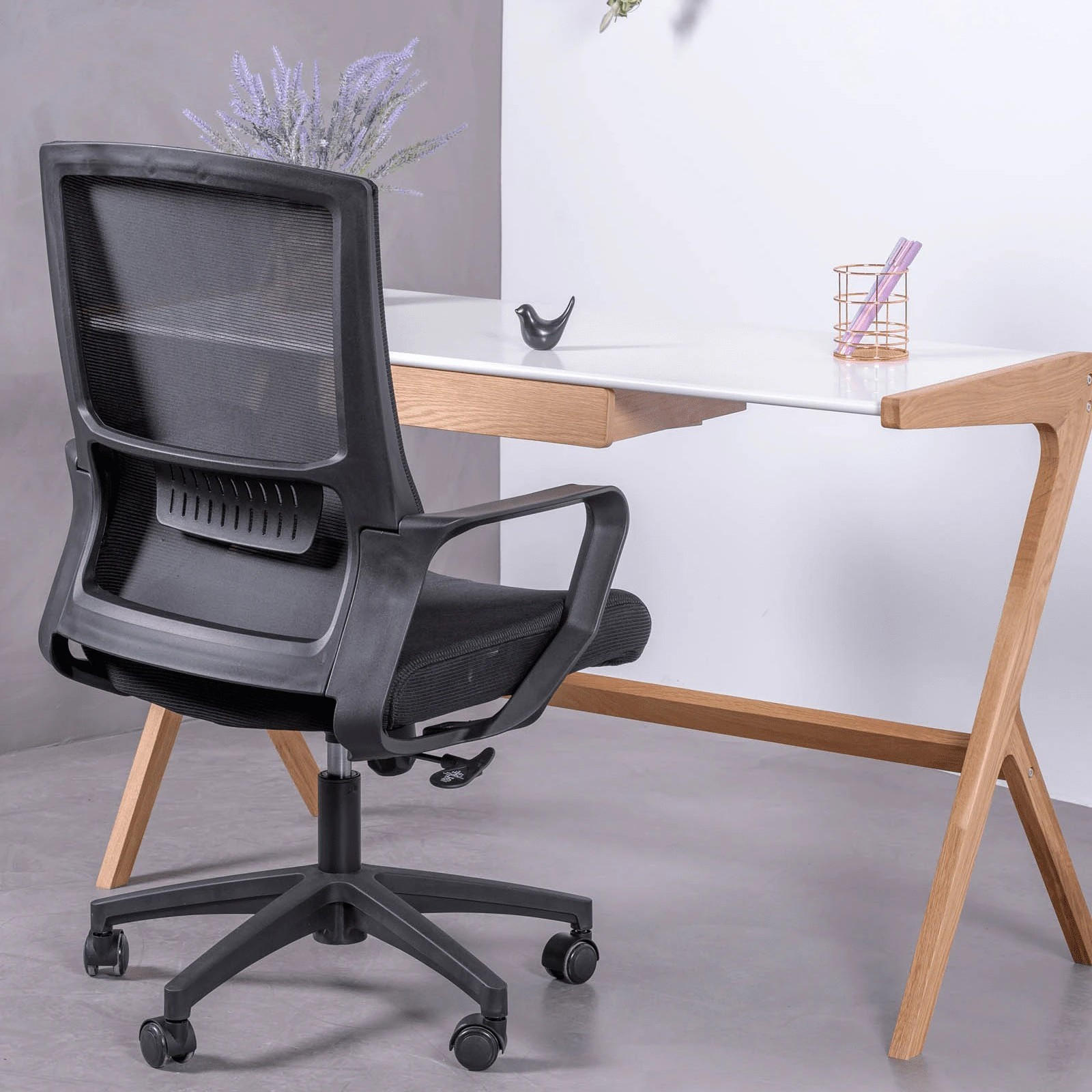 BÜROSTUHL Textil Schwarz - Schwarz, Textil (60/99/58cm) - Nest Dream