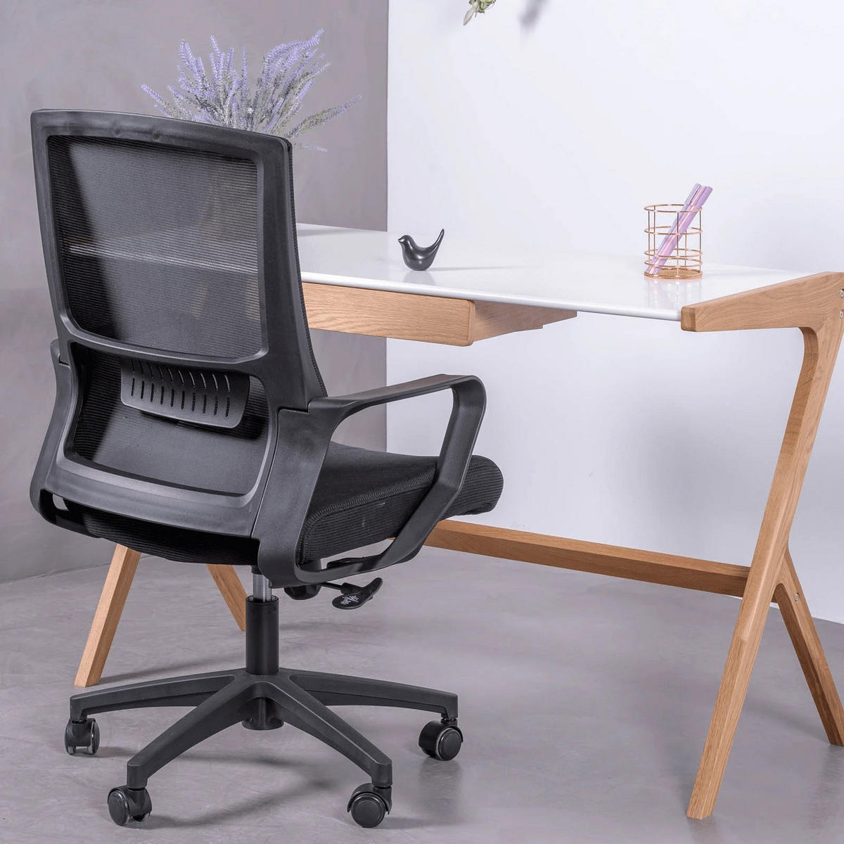 BÜROSTUHL Textil Schwarz - Schwarz, Textil (60/99/58cm) - Nest Dream
