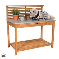 PFLANZTISCH Hampton - Naturfarben, Holz (66/115/124cm) - Mr. Deko