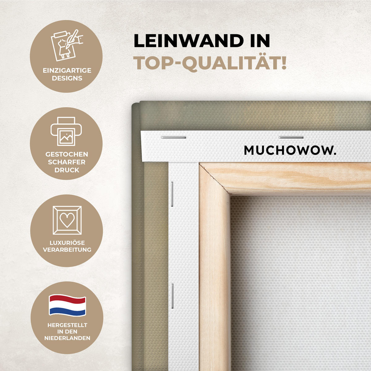 LEINWANDBILD Schaf - Jesus - Pinselstriche - Abstrakt Room Decor 30x40 cm - Sandfarben, Textil (30/40cm) - MuchoWow