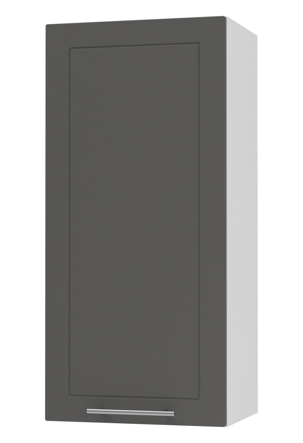 KÜCHENHÄNGESCHRANK Kvantum W4/45 Graphit Matt / Weiß Matt 45 / 32,5 / 96cm - Graphitfarben/Weiß, Holz/Holzwerkstoff (45/96/32.5cm) - Feldmann-Wohnen