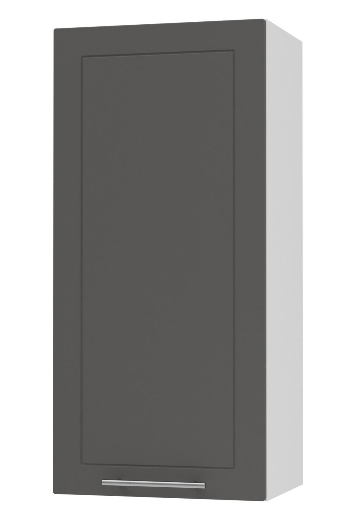 KÜCHENHÄNGESCHRANK Kvantum W4/45 Graphit Matt / Weiß Matt 45 / 32,5 / 96cm - Graphitfarben/Weiß, Holz/Holzwerkstoff (45/96/32.5cm) - Feldmann-Wohnen