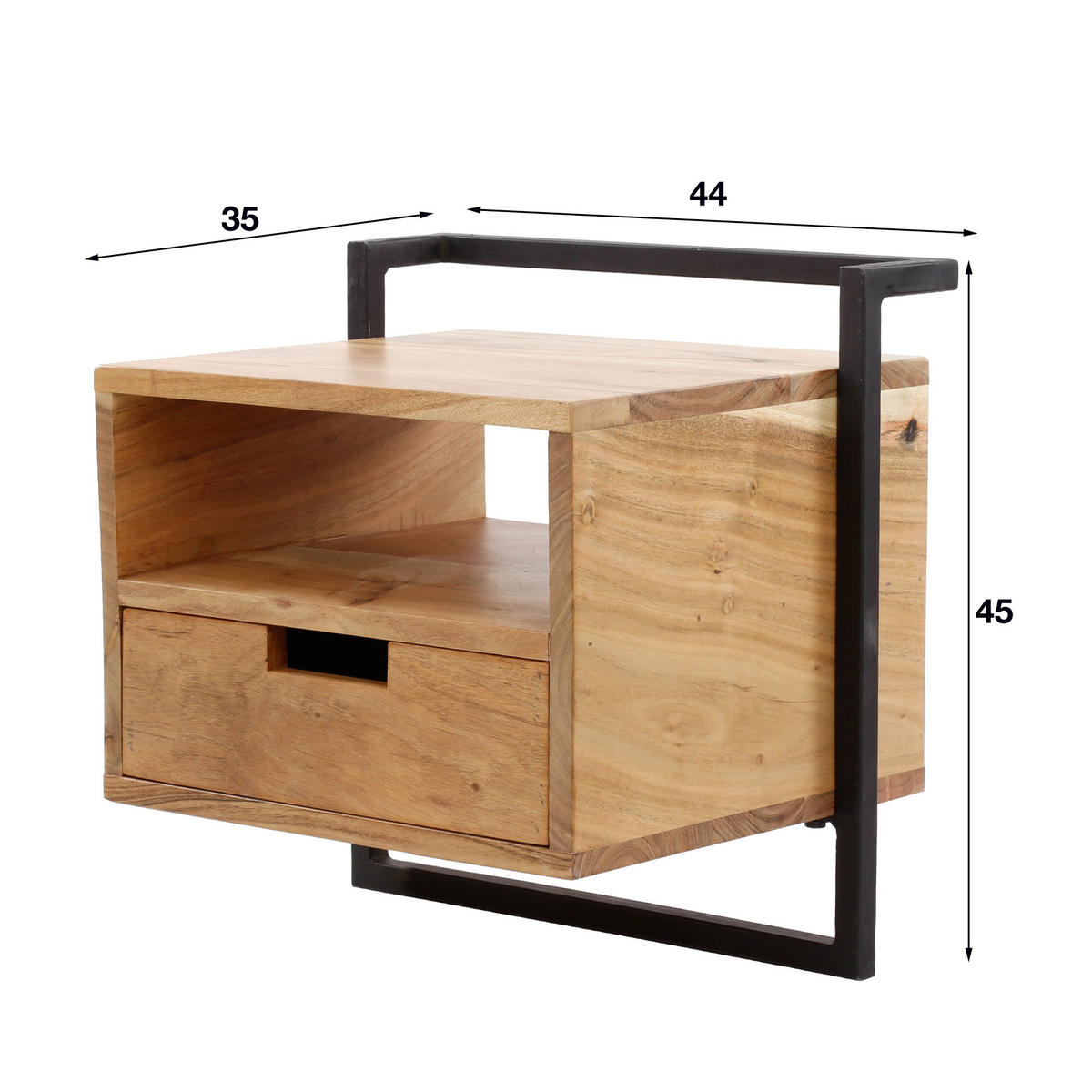 NACHTTISCH Air Solid Braun 44/35/45 cm - Braun, Holz (35/45/44cm) - Hoyz Collection