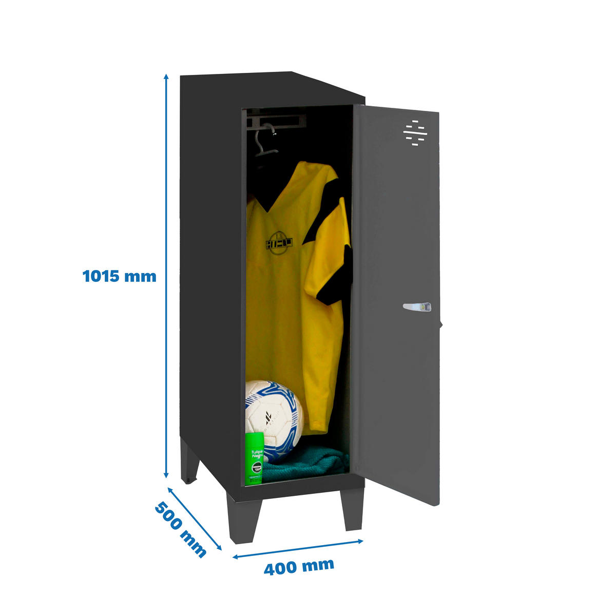 SCHLIESSFACHWÜRFEL Amego HxBxT 101,5x40x50 cm Mit Standfüße Anthrazit-Anthrazit Spind - Anthrazit, Metall (40/101.5/50cm) - PROREGAL