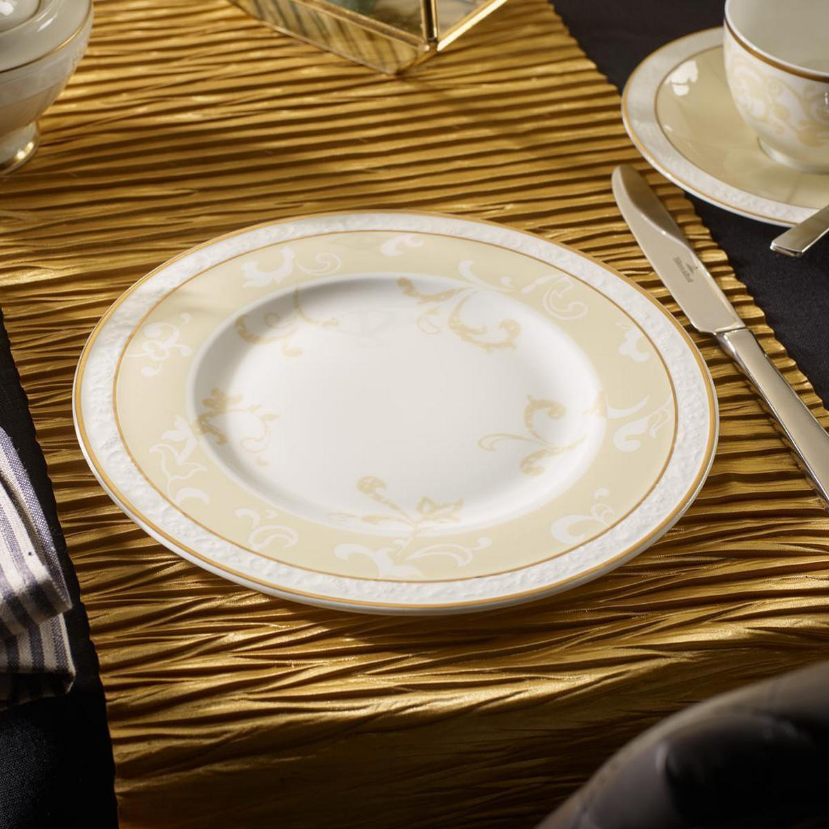 FRÜHSTÜCKSTELLER Ivoire weiß-gold ø 22,7 cm 6er Set - Goldfarben/Weiß, Keramik (22.7cm) - Villeroy & Boch