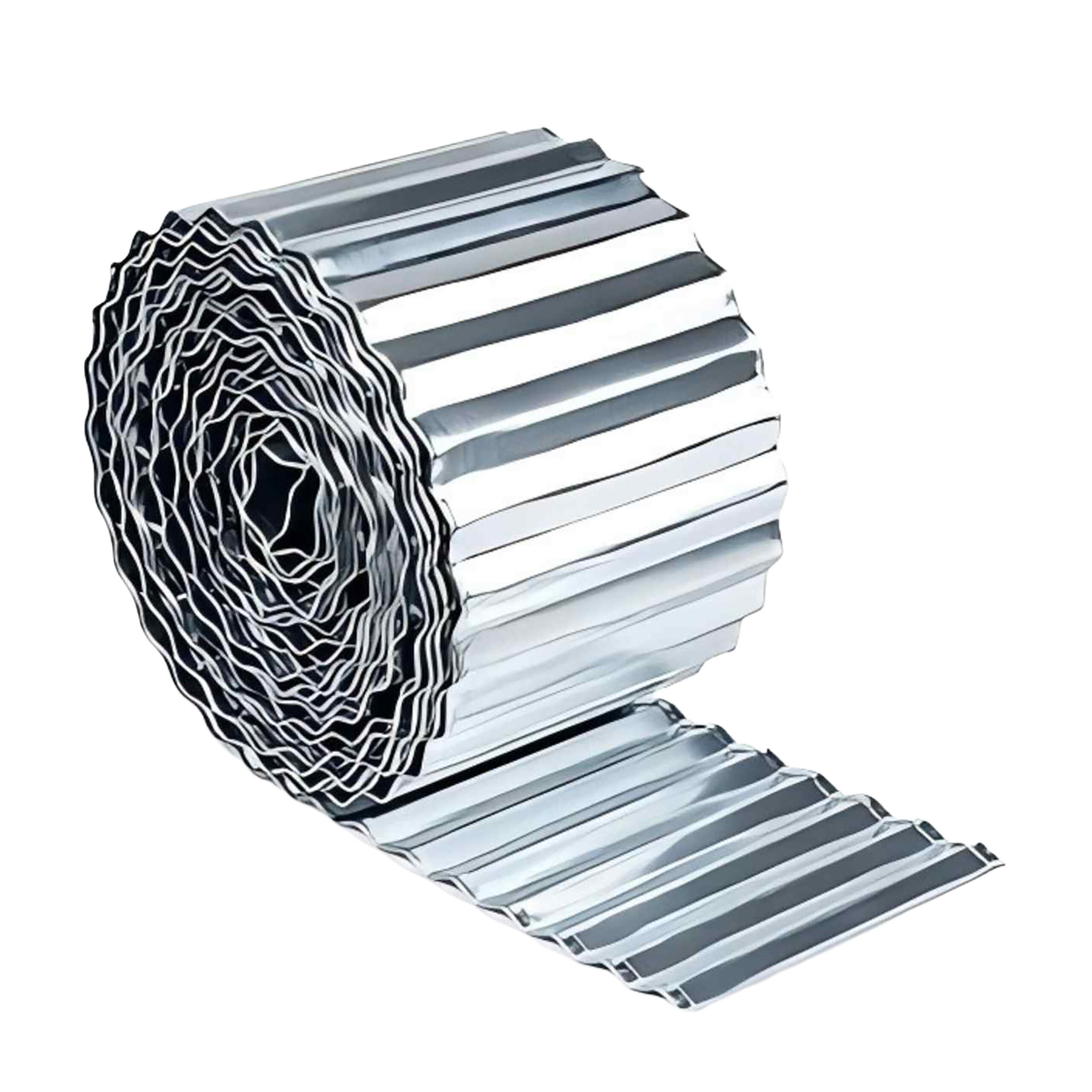 RASENKANTE Silber Stahl verzinkt 5 m - Silberfarben, Metall (0.03/14/500cm) - Relaxdays