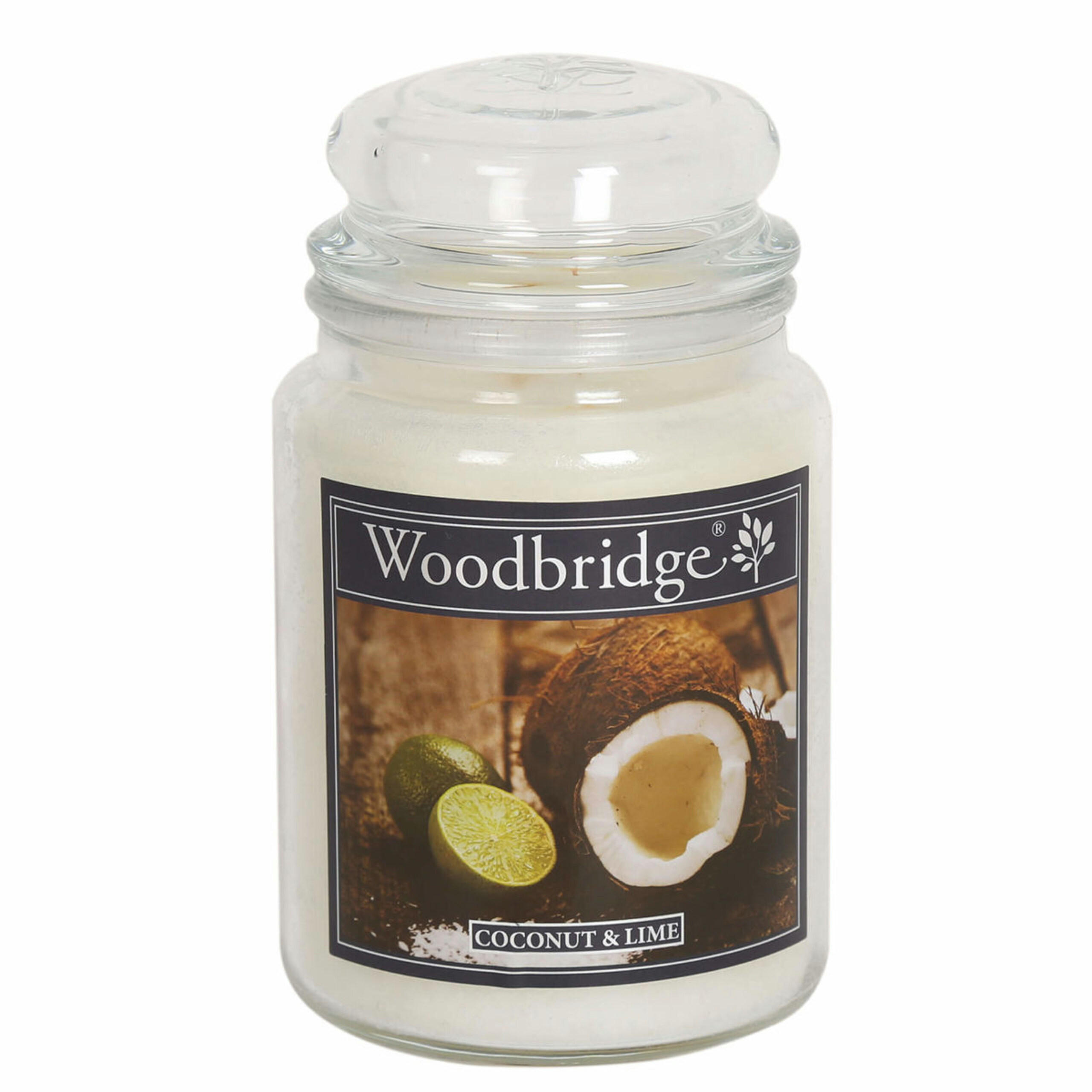 DUFTKERZE Woodbridge - Weiß, Naturmaterialien/Glas (17cm)