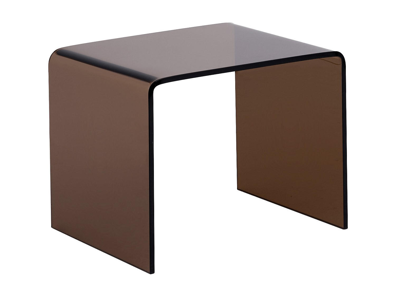 NACHTTISCH - 50 cmcm x 40 cmcm - Glas - Transparent, Braun - SUZANA - Transparent/Braun, Glas (50/40/40cm) - Vente-Unique