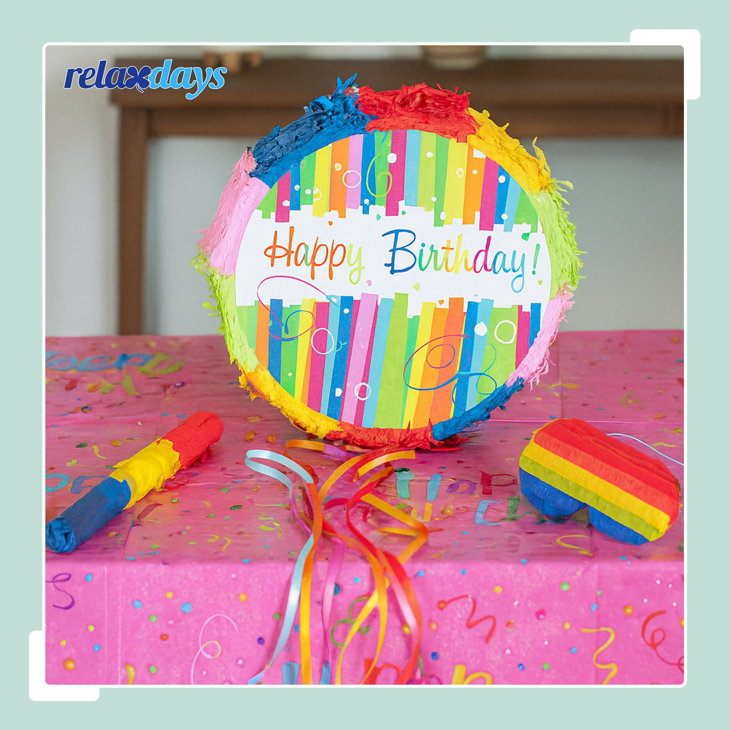 PINATA - Multicolor, Papier/Wellpappe (32/32/9cm) - Relaxdays